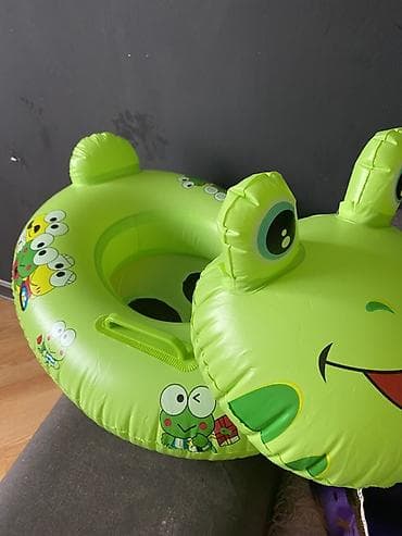 yumşaq: Uşaq üçün şişmə üzmə dairəsi – “qurbağa” dizaynı - Parlaq yaşıl — 2