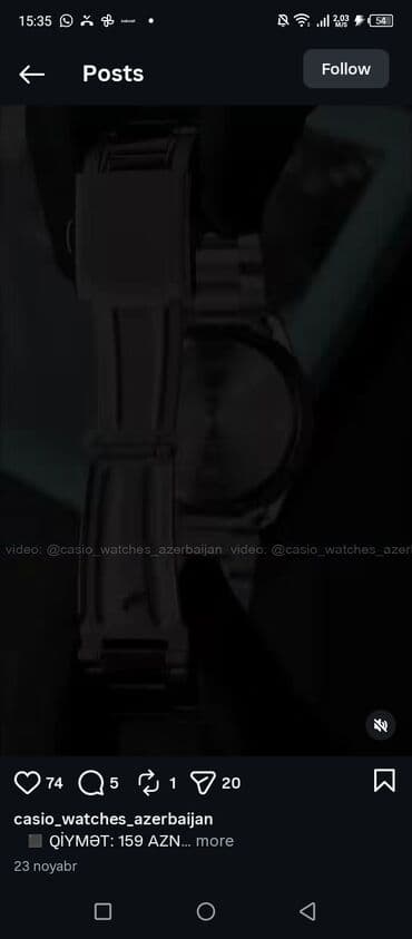 qızıl üzüklər və qiymətləri: Qol saatı, Casio, rəng - Mavi — 2