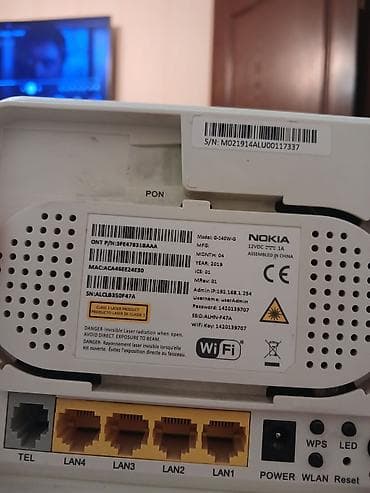 ucuz modemler: Nokia G-140W-G GPON Wi‑Fi router/ONT Xüsusiyyətlər: - GPON optik — 3
