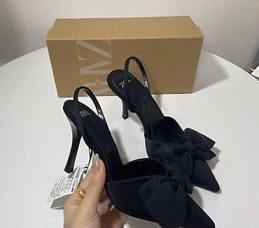 Makasin və loferlər: ZARA qadın ayaqqabısı – zərif qara rəngdə slingback model - Uclu — 1