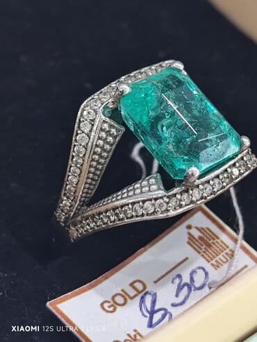 italyan qizili: Dəstə daxildir: Üzük, Kulon, Ağ qızıl, 585 Əyar, 13 g — 3