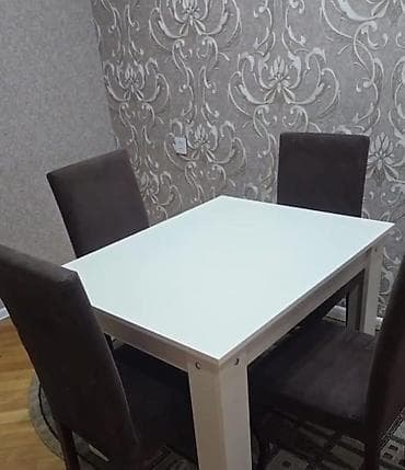 Mətbəx üçün, İşlənmiş, Açılmayan, Dördbucaq masa, 4 stul