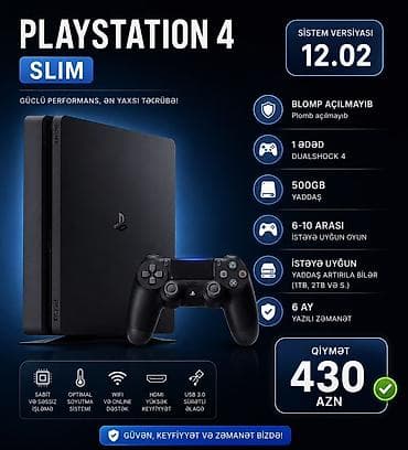 plesdeşin 4: Playstation 4 Slim 9.00 və 12.02 Prosivka Sistem Blomp Açılmayıb✅ 1əd — 2