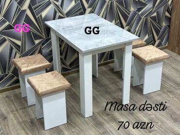 kontakt home metbex stolu: Mətbəx üçün, Yeni, Açılmayan, Kvadrat masa, 4 stul — 3