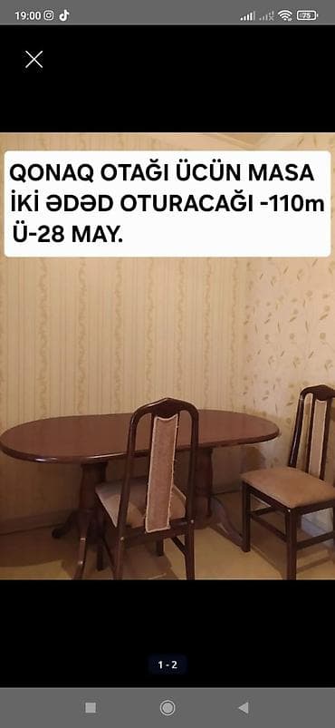 quxna stulu: Mətbəx üçün, Açılmayan, Dördbucaq masa, 2 stul — 2