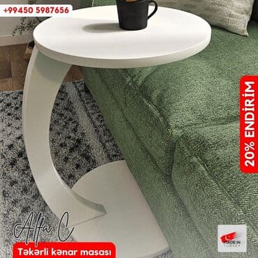 əncir cemi: Jurnal masası, Yeni, Açılmayan, Laminat, Yumru masa — 4