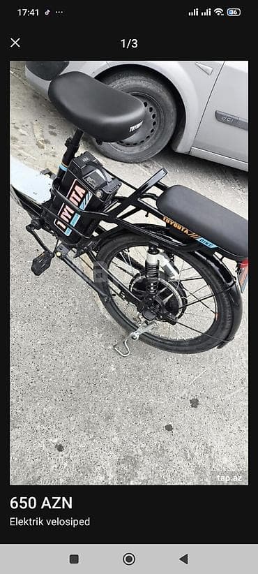velosiped 29: Elektrik velosiped – şəhər içi rahat və qənaətcil sürüş üçün. 45 klm — 3