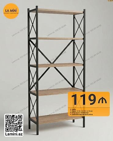 nerj cən: Metal çərçivəli açıq stellaj - Ölçülər: Dərinlik 35 sm × Hündürlük — 1