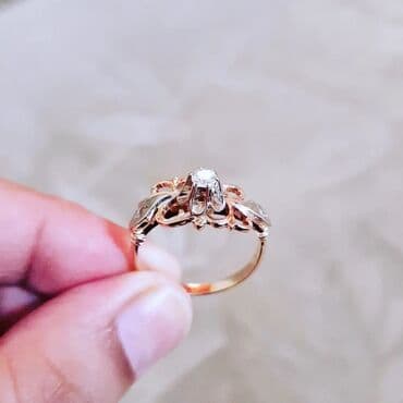 tək qaş: Toy, Üzük, Çəhrayı qızıl, 585 Əyar — 6