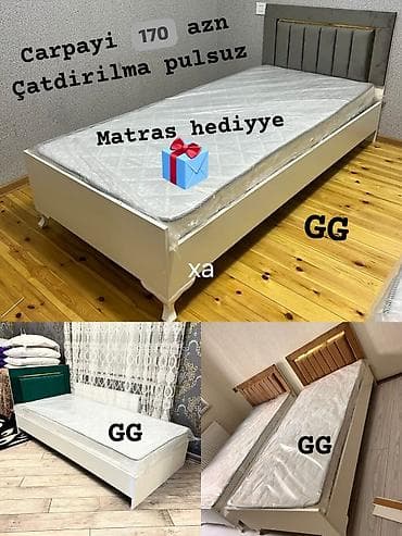 Tək nəfərlik çarpayı – modern dizayn, yumşaq başlıqla. Rəng seçimləri