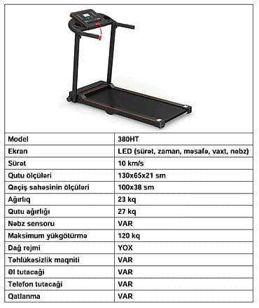 Qaçış Trenajoru – Model 380HT Kompakt, səssiz və evdə gəzinti/yüngül