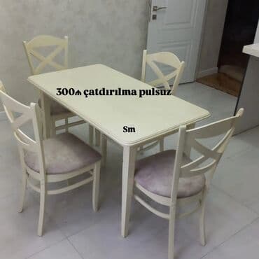 Masa və oturacaq dəstləri: Mətbəx üçün, Yeni, Açılmayan, 4 stul — 1
