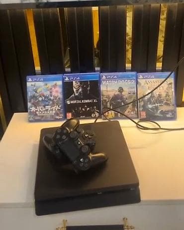 ev kalonka: PS4 Slim oyun konsolu komplekti - Model: PlayStation 4 Slim (qara) - — 1