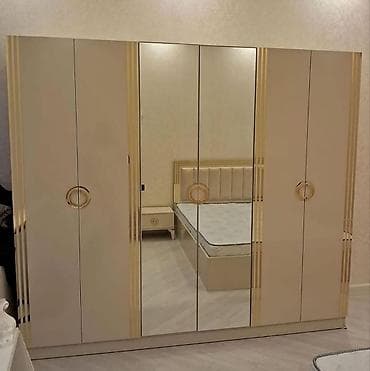 perla dolab: Yeni, 6 qapı, Güzgülü, Boz, Açılan, Düz dolab — 2