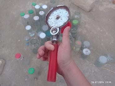 dekor aksesuarları: Şüşə bankalar üçün əl qapaqlayan alət. təcili satılır Metal başlıqlı — 1