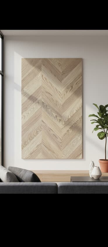 Chevron naxışlı dekorativ panel/örtük - Material: Ağac fakturalı
