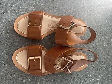 deri pencek: Qadın üçün dəri sandal - Rəng: karamelli/qəhvəyi Yenidir çox — 1