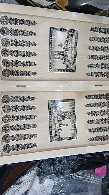 oyun disk: Ağacdan hazırlanmış nərd dəsti - Material: təbii ağac, yanlardan — 4