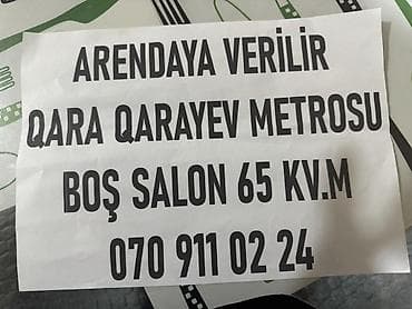 Arendaya verilir: Qara Qarayev metrosu yaxınlığında 65 kv.m sahəsi — 1