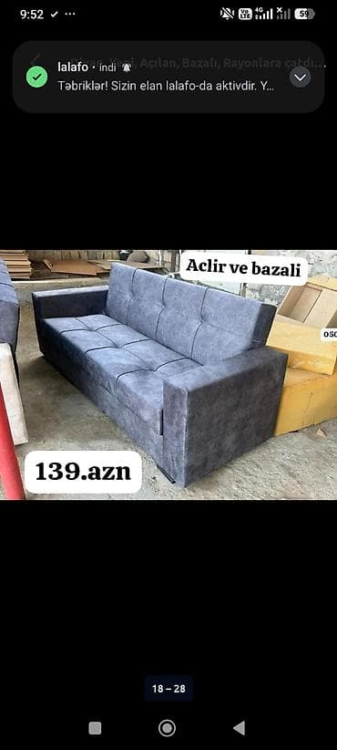 *Divan 139Azn💥* ✔️Rəng seçimi var ✔️Açılan və Bazalı ✔️ Ölçü 200sm