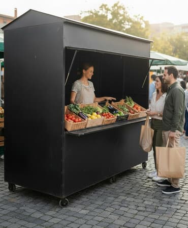 2 əl soyuducular: Metall karkaslı mobil köşk/konteyner Üstü qapalı, yığcam və daşıması — 2
