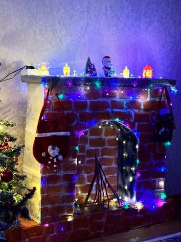 Sandıqlar: Dekorativ süni kamin – Yeni il və bayram ab-havası üçün ideal. - — 1