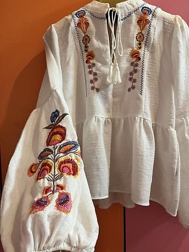 push up helanke: Bohem üslublu ağ qadın köynəyi – REYOV (Made in Turkey) - Material — 2