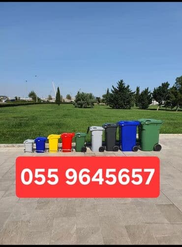 Biznes üçün program təminatı: Məişət Tullantı qutuları. 20 lt den 1100 lt qeder movcuddur. Plastik — 2