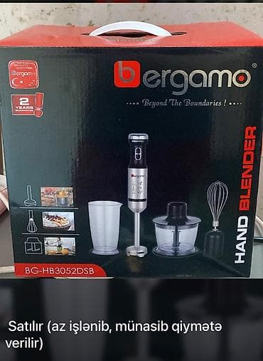 Bergamo Hand Blender seti – model BG-HB3052DSB Xüsusiyyətlər: - Güclü