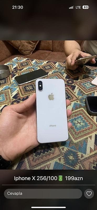 IPhone X, 256 GB, Gümüşü, Face ID
