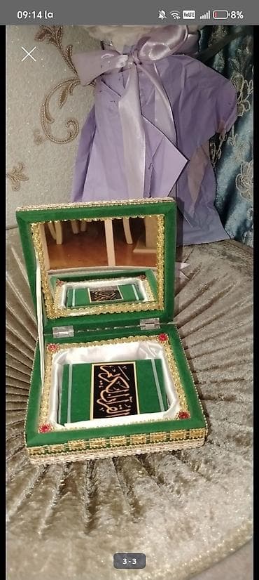 sandıq: Zərif görünüşlü, funksional qutu içində mini Quranla birlikdə təqdim — 1
