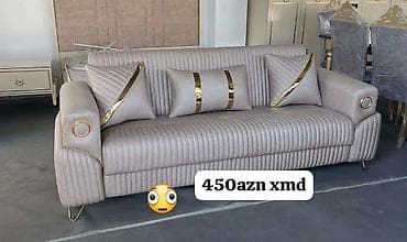 Mebel dəsti – divanlar və komod Divanlar: - Modern dizaynlı, qızılı