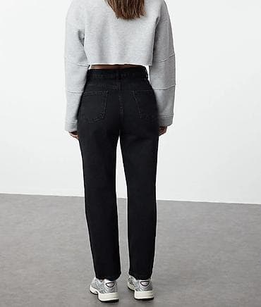 Yenidir, geyinilməyib. Etiketli. Qadınlar üçün qara düz kəsim cins — 4