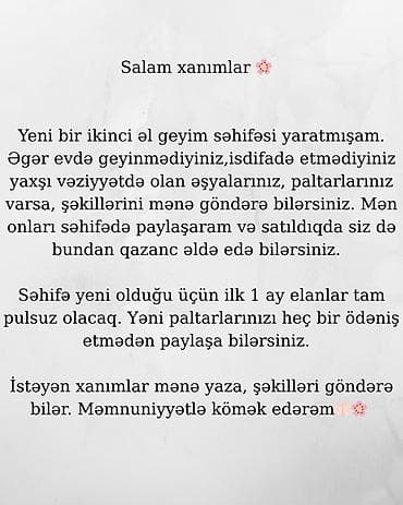 Sağlamlıq və gözəllik: Xanımlar üçün ikinci əl geyim paylaşım xidməti - Yeni yaradılmış — 1