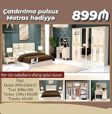 saray mebel: İkinəfərlik çarpayı, Dolab, Yeni — 1
