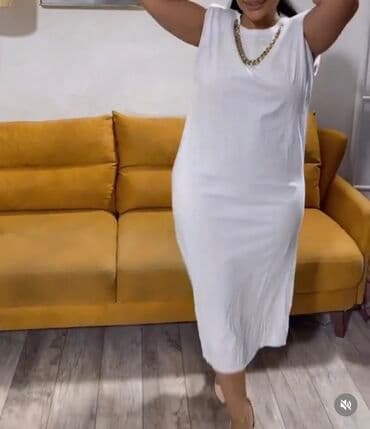 узбекское платье со штанами: Ag rengde yumushaq materialda serin paltar az strecliyi var — 2