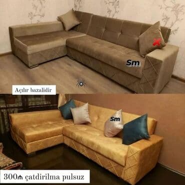 divan kreslo ikinci əl: Künc divan, Yeni, Açılan, Bazalı — 1