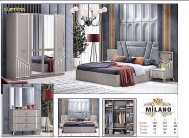 угловая тумба: Двуспальная кровать, 2 тумбы, Турция, Новый — 1