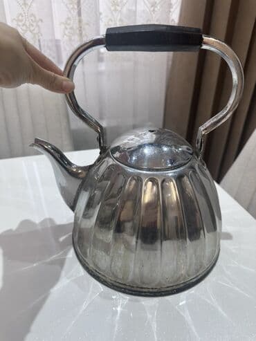 Ev üçün dekor: İşlənmiş, rəng - Gümüşü, Çaydan, Paslanmayan polad — 1