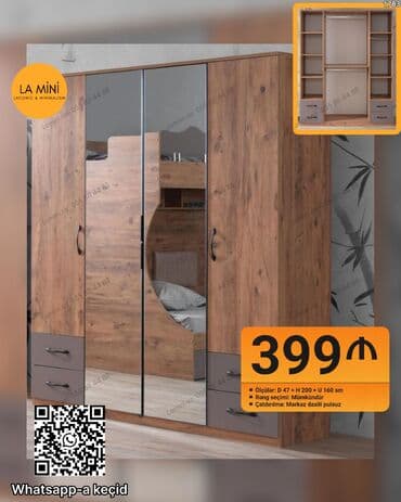 paltar şfaneri: Açılan, 2 qapılı Düz dolab, Qarderob, paltar dolabı — 1