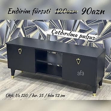 60 70 masa: Yeni Tv stendler Endirimdə 90 azn Ölçü: Uz 120 / dər. 35 / hün 52 sm — 2