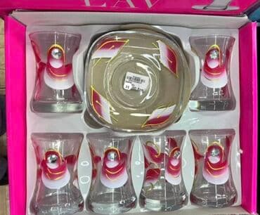 Блюда для тортов и сладостей: Миски, Набор из 6 шт., цвет - Синий, Фарфор, СССР — 12