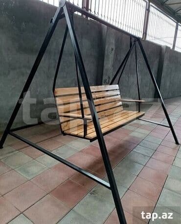 зонтик большой: Скамья-качели, С зонтиком, Металл — 3