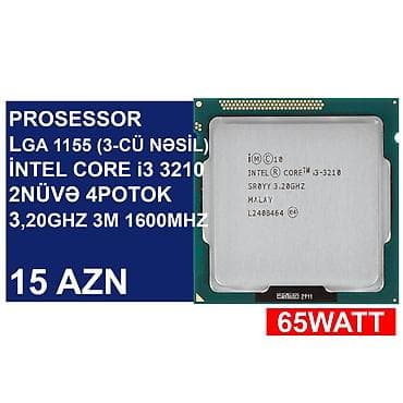 Prosessorlar “LGA 1155 (3cü nəsil) İntel Core i3 3210” ⭐LGA 1155 (3cü