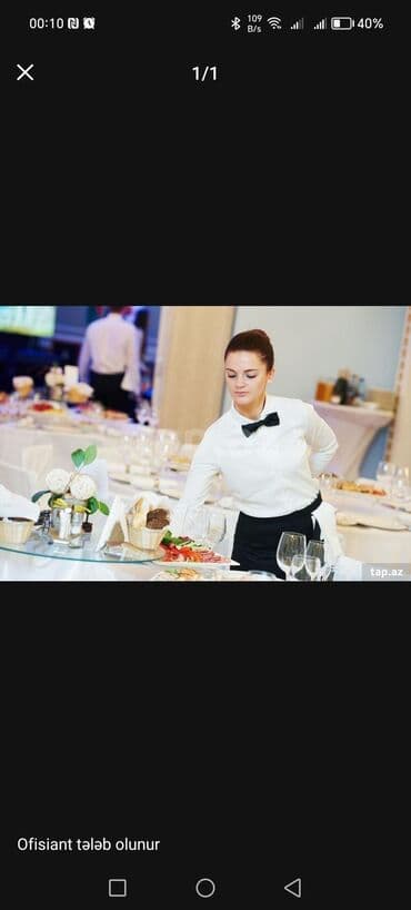 Ofisiant tələb olunur, Restoran