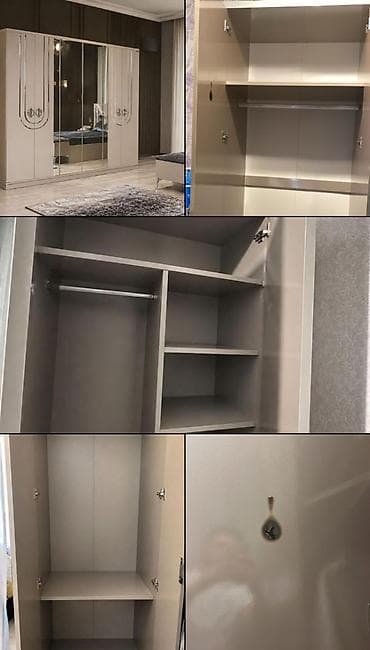 4 двери, С зеркалом, Бежевый, Другой материал, Распашной, Прямой шкаф at lalafo.az 4 двери, С зеркалом, Бежевый, Другой материал, Распашной, Прямой шкаф