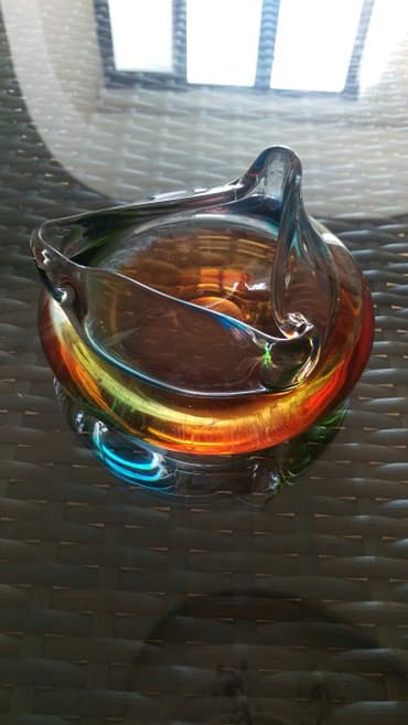 пепельница: Пепельница. цветное стекло чехия — 2