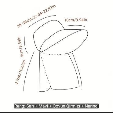 c95 smart saat: Geniş kənarlı, tam örtülü gün şapkası – 4 hissəli dəst - 360° — 5