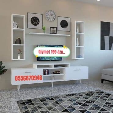 mətbəx rəfləri: Yeni, Düz TV altlığı, Polkalı, Laminat — 4