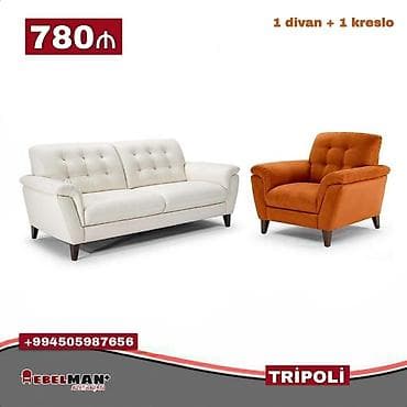 kresla: TRİPOLİ divan kreslo dəsti (3+1) 📏Ölçüləri: Divan - 210*85 — 1